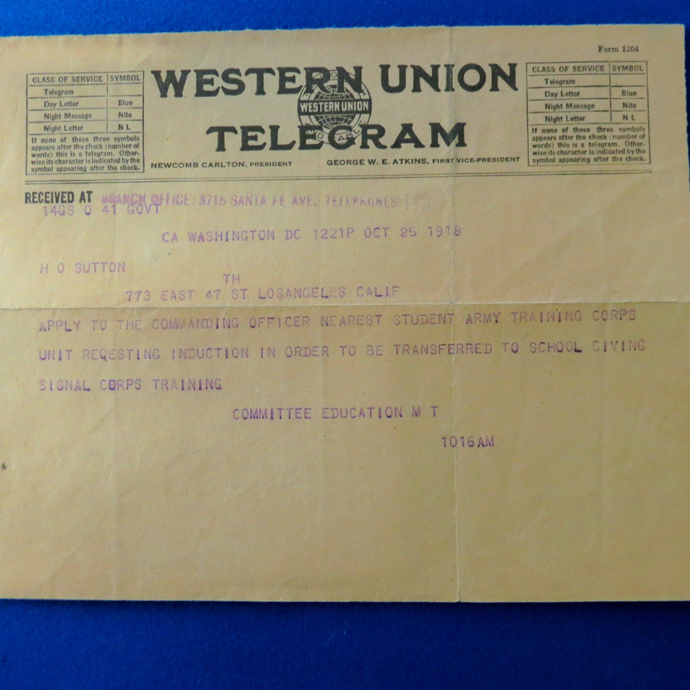 ww1 signal corp telegram